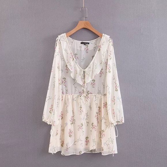 Corset dress lace up floral womens 2PCSet sexy - Picture 6 of 11